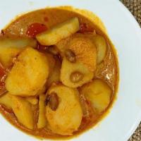 Masssaman Curry · Southern Thailand's most famous dish: massaman paste, peanuts and potatoes served with rice....