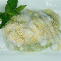 Durian Sticky Rice · Sweet coconut milk sticky rice with durian fruit, sprinkled with sesame seeds . Dish is GF &...