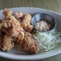 Karaage · Deep fried Japanese chicken served with spicy mayo.