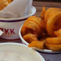 Curly Fries · Seasoned, crunchy, and as much fun to eat as they are to play with. It's like an edible slin...