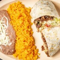 Burrito Dinner · Burrito with rice and beans.