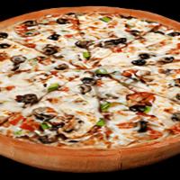 Veggie Pie (Large) · Onions, green peppers, black olives, mushrooms, tomatoes, jalapeños, and mozzarella cheese.