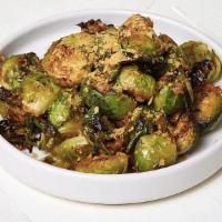 Brussel Sprouts · Calabrian Chile - Nut Mix | Avocado Oil | Rice Wine Vinegar | Nutritional Yeast