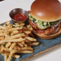 Southern Chicken Sandwich · Southern Style Chicken Breast | House Mayo | Tomato | Pickle | Onion | Romaine/Cabbage Mix |...