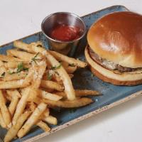 Kid Burger · Grass Fed Beef | Brioche | Cheese | Fries