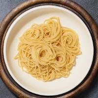 Spaghetti Pasta Builder · Fresh spaghetti pasta cooked with your choice of sauce and toppings.