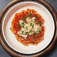 Mindful Meatballs Pasta (Fettuccine) · Fresh fettucine and homemade ground beef served with rossa (red) sauce, red pepper flakes, a...