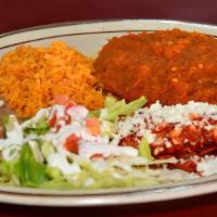 #1 - 1 Enchilada & 1 Stuffed Pepper · 1 (corn tortilla) enchilada with your choice of red or green sauce and your choice of cheese...