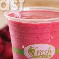Raspberry Blast · Pomegranate-blueberry juice, raspberry sorbet, raspberries