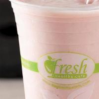 Protein Power · Almond milk, greek yogurt, non-fat frozen yogurt, strawberries, bananas, double shot of prot...