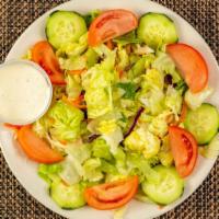 Garden Salad · Tomatoes, Onions, Green Peppers, Cucumber, Carrots and Red Cabbage