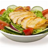 Feliz Salad · Lettuce, grilled chicken breast, tomato, cucumber, and red onion.