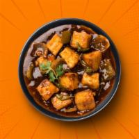 Chili Paneer · Fried cubes of cottage cheese sauteed with onions, ginger, garlic, bell pepper and sauteed i...