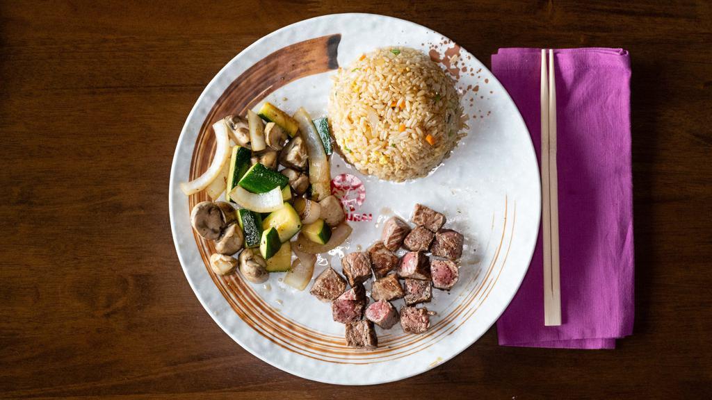 Hibachi Steak Lunch · come with FRIED RICE, soup and vegetable