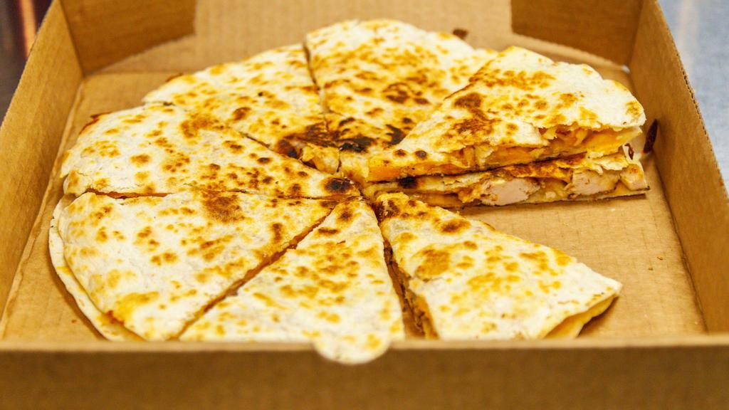 Grilled Chicken Quesadilla · Garlic and herb marinated grilled, diced chicken breast