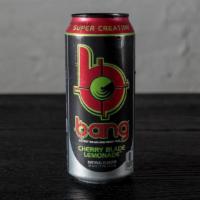 Bang - Cherry Blade Lemonade · 300mg of Caffeine.  CoQ10.   No Sugar, Zero Calories.  16oz Can.