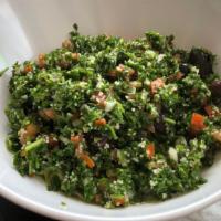 Tabbouli Salad · Tabbouli salad finely chopped parsley, cracked wheat, onions, tomatoes, dry mint, and a hint...