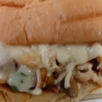 Chicken Philly Sub · Grilled Fajita Chicken strips, Mushrooms, Onions, Green Peppers and Provolone Cheese with Ma...