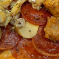 Founder'S Favorite Pizza · Our traditional pepperoni, Ezzo old world style pepperoni, sausage and mushrooms