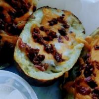 Loaded Potato Skins · 3 Large and Loaded Russet Potato Skins with Provolone Cheese and onions, topped with Cheddar...