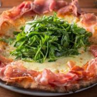 Prosciutto Pizza · olive oil, fresh mozzarella, arugula, prosciutto