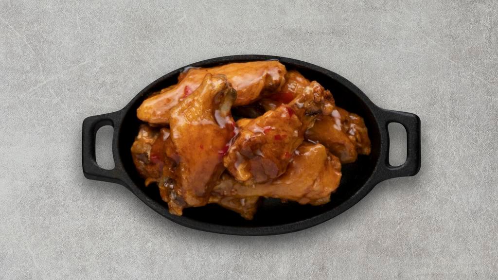 Sweet Chili Boneless Wings · Served with celery or carrots, and blue cheese or ranch.