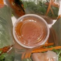 Fresh Spring Rolls (4 Pcs.) · Carrots, cucumber, rice noodles, shrimp and cilantro. Served with sweet chili sauce.