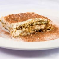 Russo'S Tiramisu · Family favorite. Housemade with ladyfingers soaked in espresso and kahlua. Layered with fres...