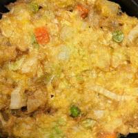 Vegetable Egg Foo Young (Per Order) · Served with rice.