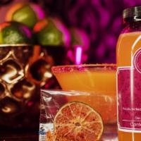 Expect The Heat · 6 oz. | Delivered in an 8 oz bottle, may not be full. 
House-infused jalapeño tequila, mango...