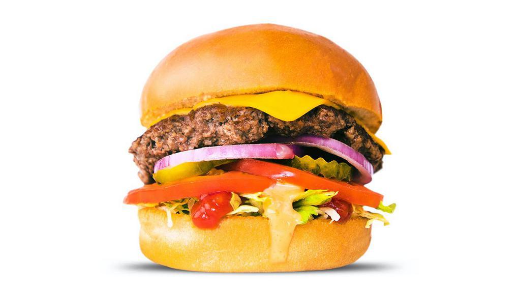 Cheese Burger · American cheese, lettuce, tomato, red onion, pickle, ketchup, famous sauce.