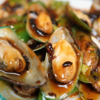 Mussel With Black Bean Sauce · Served with white rice.