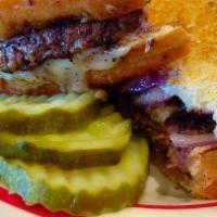 Patty Melt · Our prime ⅓ pound Angus burger patty served between two slices of grilled rye with melted Sw...