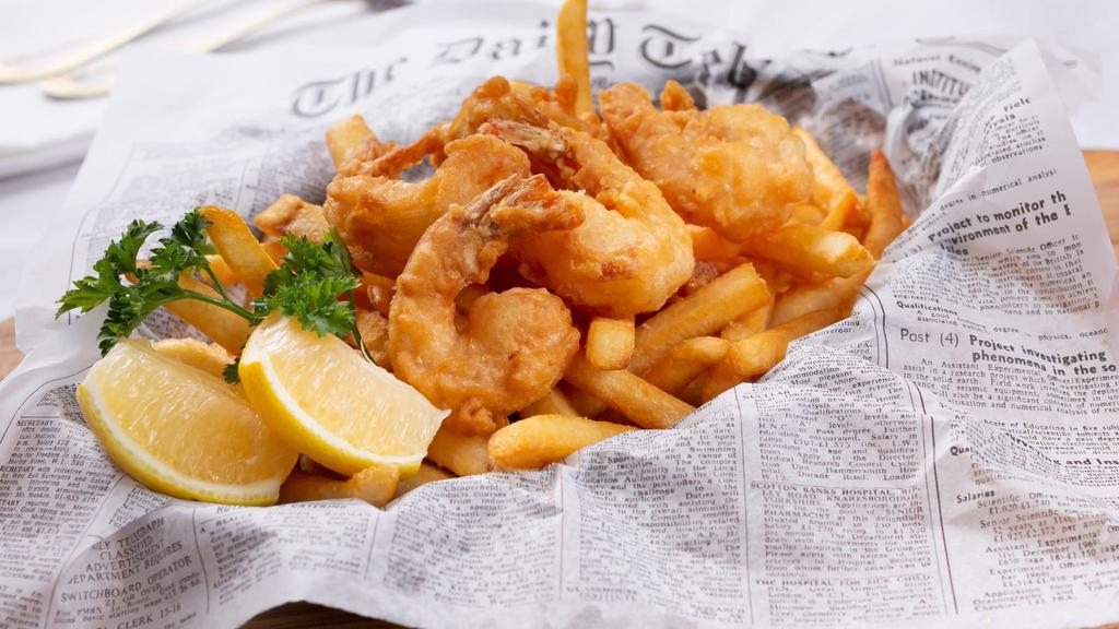 Shrimp & Fries · Battered and fried shrimp, seasoned to perfection. Served with a side of fries.