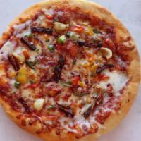 Mediterraneo · Sun-dried tomatoes, roasted garlic, tri colored peppers, roasted peppers, marinara sauce and...