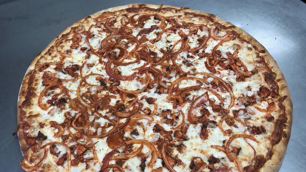 12In Bbq Chicken Pizza · Grilled chicken breast with onions and BBQ sauce on a thin crispy crust.