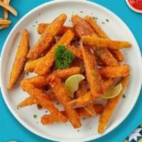 Sweety Fries  · (Vegetarian) Thick-cut sweet potato wedges fried until golden brown