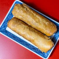 . Pork Egg Rolls · Served with 2 pieces. Crispy dough filled with minced vegetables.
