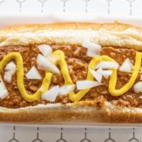Coney Special · Hot dog topped with ground beef, chili, mustard and onions in a steamed bun.