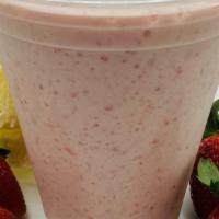 Power Workout Smoothie · Favorite flavor mix: strawberry, banana, vanilla almond milk, vanilla whey protein, blended ...