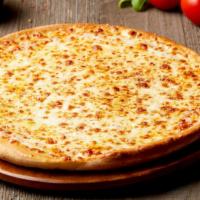 Triple Cheese Pizza · Mozzarella, Cheddar and Parmesan cheese.