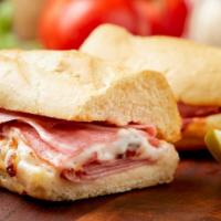 Ham And Cheese Sandwich · Ham with mozzarella cheese and our secret sauce.