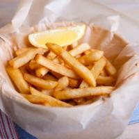 French Fries · Artfully cut, crispy french fries seasoned with sea salt and fresh black pepper.