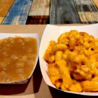 Macaroni & Cheese, Applesauce & 1 Drink · Creamy mac & cheese with your choice of 1 side item.