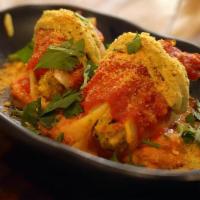 Stuffed Shells · 3 <br />jumbo pasta shells stuffed with house-made cheese blend (mozz, parm, ricotta). toppe...