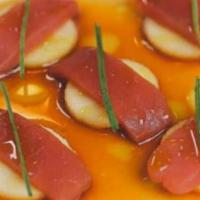 Tuna Carpaccio · granny smith  apple, citrus soy, truffle oil*