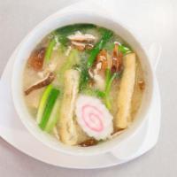Mushroom Miso Soup · tofu (fried & silken) scallions, enoki, shiitake & fishcake
