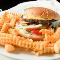 Lebanese Burger · Our 100% chuck beef burger served on a bun with tomato, pickles, ketchup, onion, coleslaw sa...