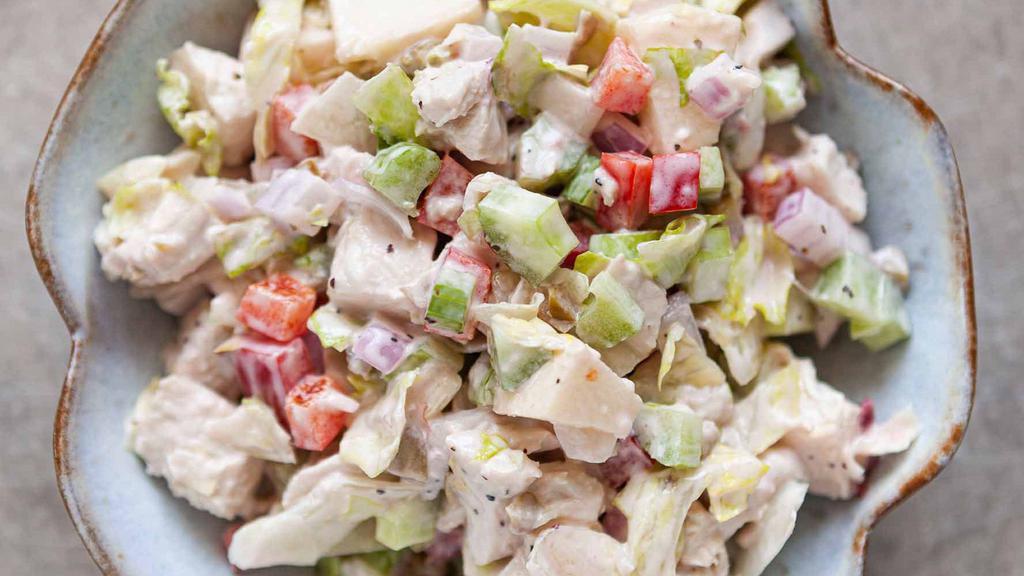 Chicken Salad · Lettuce, tomatoes, cucumbers, onions, pickles, turnip and chicken.