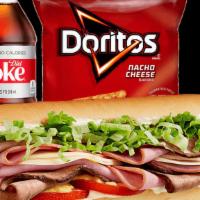 Combo Comet Candy · Ham, Roast Beef, Provolone Cheese, Dijon Mustard, Tomato, Lettuce and Hellmann’s® Mayo<br>(7...